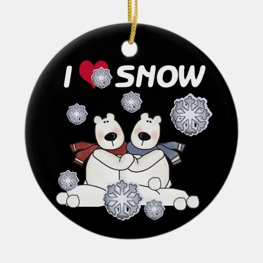 Polar Beren Ik hou van Snow Keepsake Ornament (Voorkant)