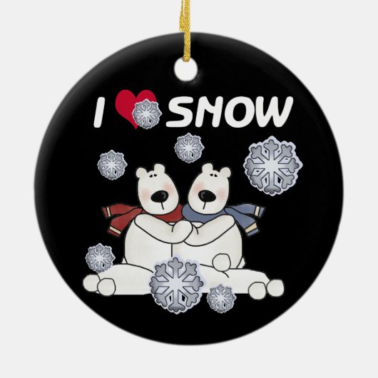 Polar Beren Ik hou van Snow Keepsake Ornament (Achterkant)