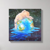 Polar Beren opwarmingscanvas Canvas Afdruk (Voorkant)