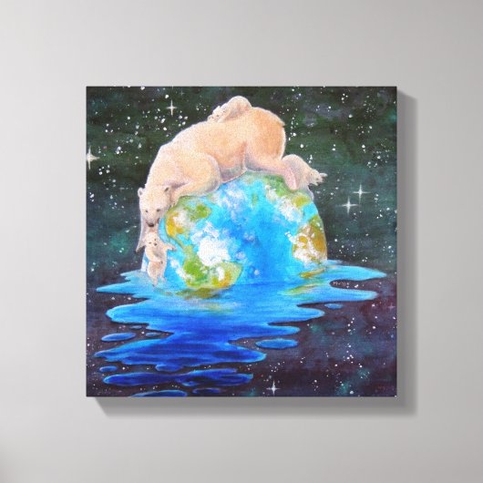Polar Beren opwarmingscanvas Canvas Afdruk (Voorkant)