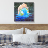 Polar Beren opwarmingscanvas Canvas Afdruk (Insitu (Slaapkamer))