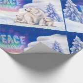 Polar beren PEACE kerstinpakpapier Cadeaupapier (Hoek)