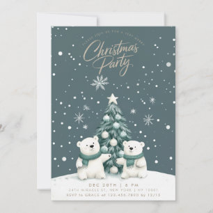 Polar Beren Sneeuw Kerstfeest Kaart