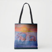 Polar Beren Tekening Aangepaste All-over-Print Can Tote Bag (Voorkant)