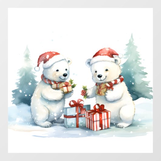 Polar Beren venster Cling Raamsticker (Vel)