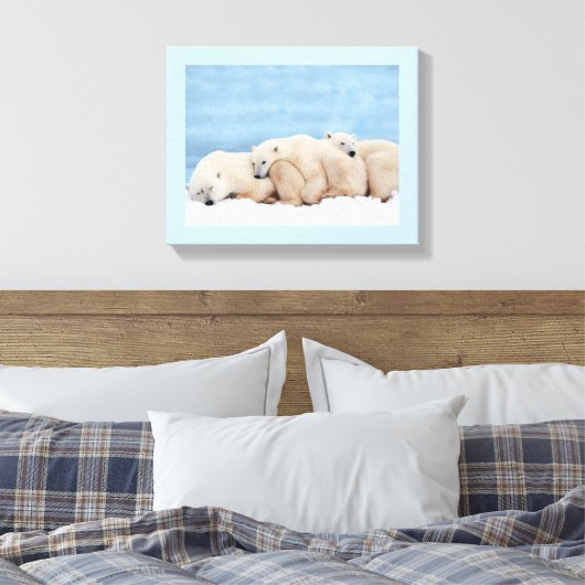 Polar Beren verpakt Canvas (Insitu (Slaapkamer))