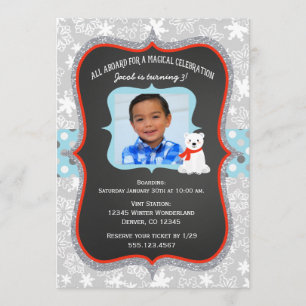 Polar Express Boy Foto van Birthday Uitnodiging