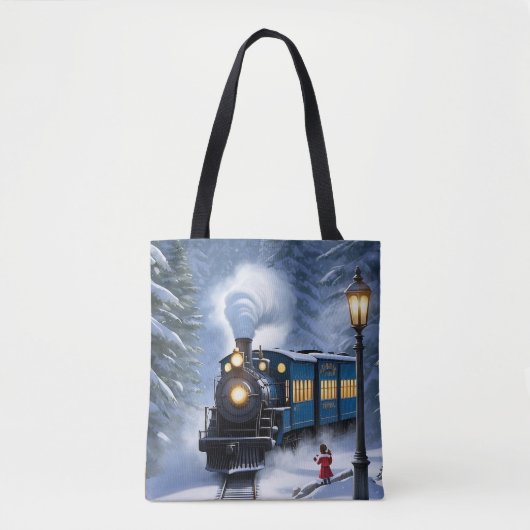 Polar Express Canvas tas | Feestelijk accessoire (Voorkant)