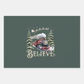 Polar Express Kerstcadeau Geloof Kerstmis Winter Inpakpapier Vel (Voorkant)