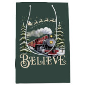 Polar Express Kerstcadeau Geloof Kerstmis Winter Medium Cadeauzakje (Voorkant)