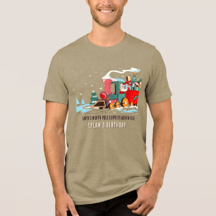 Polar Express Kerstmis Santa's Trein Avontuur Tri-Blend Shirt
