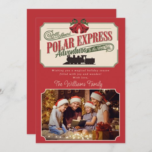 Polar Express Train Adventure Believe In Christmas Feestdagenkaart (Voorkant / Achterkant)