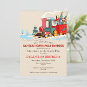 Polar Express Train Kids Birthday Party Adventure Kaart (Staand voorkant)