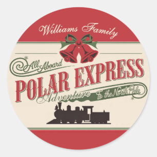 Polar Express trein avontuur gelooft in Kerstmis Ronde Sticker