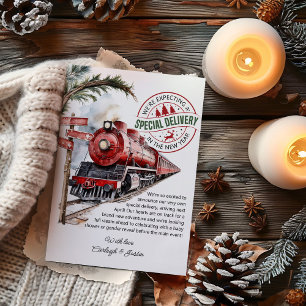 Polar Express Trein Speciale Bezorging Zwangerscha Feestdagenkaart