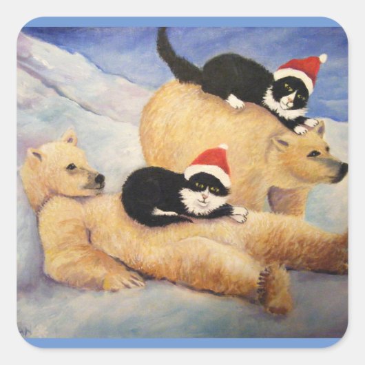 Polar Express Vierkante Sticker (Voorkant)