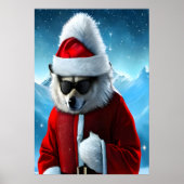 Polar Fox Santa Claus | AI Art Poster (Devant)