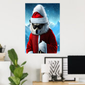 Polar Fox Santa Claus | AI Art Poster (Bureau à domicile)