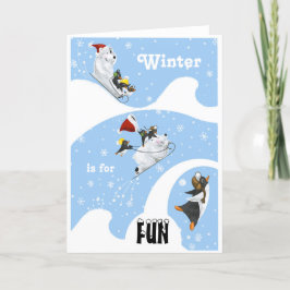 Polar Friends Fun Holiday Card Feestdagen Kaart