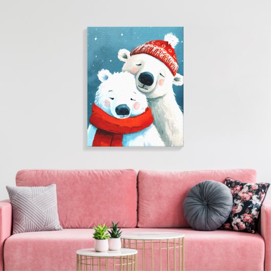 Polar Hugs Canvas Afdruk (Insitu (Woonkamer))