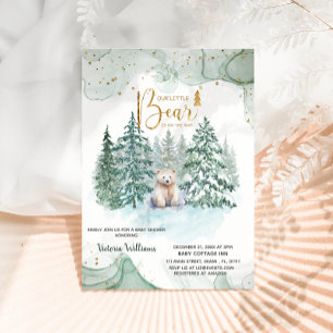 Polar Little Bear is On The Way Cute Baby Shower Kaart