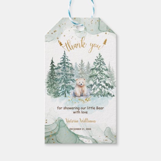 Polar Little Beer Baby shower Dank u Cadeaulabel (Voorkant)