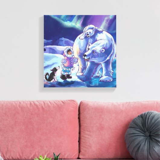 Polar Pals Canvas Afdruk (Insitu (Woonkamer))