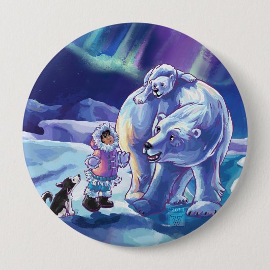 Polar Pals Ronde Button 4,0 Cm (Voorkant)