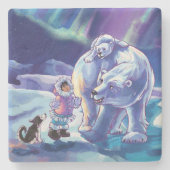 Polar Pals Stenen Onderzetter (Voorkant)