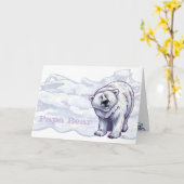 Polar Papa Beer Wenskaart Kaart (Gele Bloem)