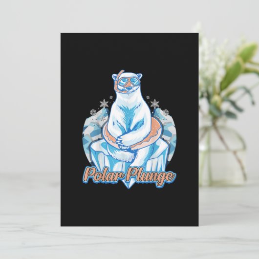 Polar Plunge Ice Jump Funny Polar Beer Winter Swim Feestdagenkaart (Staand voorkant)