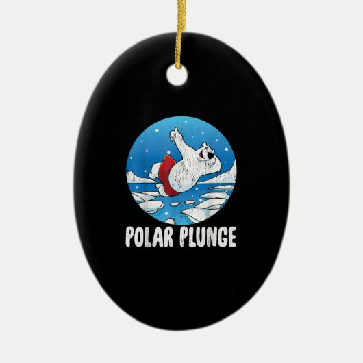 Polar Plunge Ice Jump Polar Beer Winter Swim Keramisch Ornament (Voorkant)
