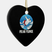 Polar Plunge Ice Jump Polar Beer Winter Swim Keramisch Ornament (Rechts)