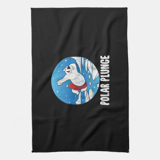 Polar Plunge Ice Jump Polar Beer Winter Swim Theedoek (Verticaal)