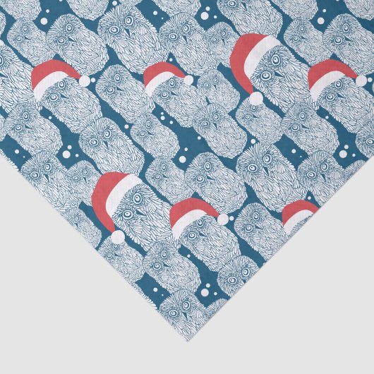 Polar uilen in Kerstmis Tissuepapier (Detail)
