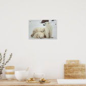 Polar zij-beer met kubussen poster (Keuken)