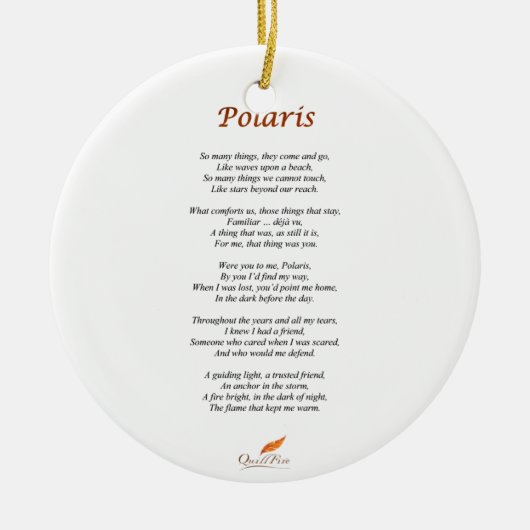 Polaris Poem op Circle Ornament (Voorkant)