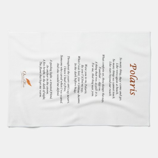 Polaris Poem op keukenhanddoek (Horizontaal)