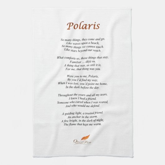 Polaris Poem op keukenhanddoek (Verticaal)
