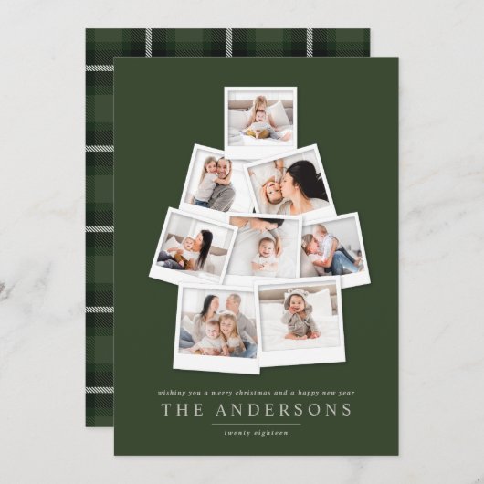 Polaroid arbre de Noël multi photo carte de vacanc (Devant / Derrière)