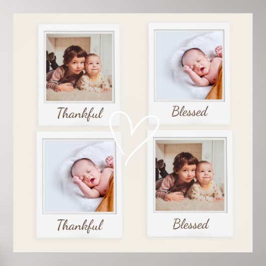 Polaroid Style Foto Poster - Dankbaar & Gezegend (Voorkant)