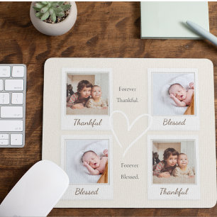Polaroid Style Photo Mousepad – Dankbaar & Gezegen Muismat