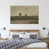 Polder met molens in de buurt van Overschie Canvas Afdruk (Insitu (Slaapkamer))