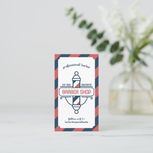 Pole  Barber Shop Visitekaartje (Staand voorkant)