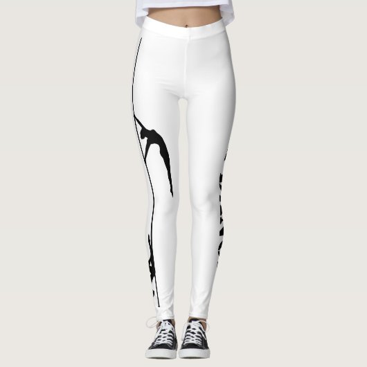Pole Dance Black & White-Leggings met Silhouette Leggings (Voorkant)