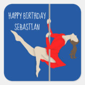 Pole Fitness Vierkante Sticker (Voorkant)