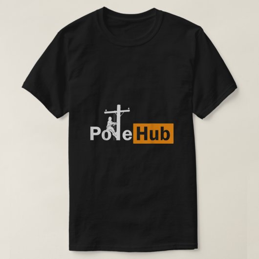 Pole Hub Lineman Line Worker Utility Pole Funny Li T-shirt (Design voorkant)
