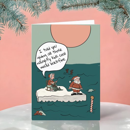 Pôle Nord Crise climatique Carte de Noël amusante