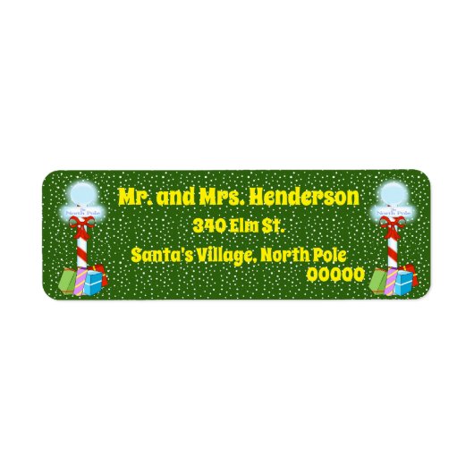 Pôle Nord - Étiquettes d'adresse de retour de Noël (Devant)