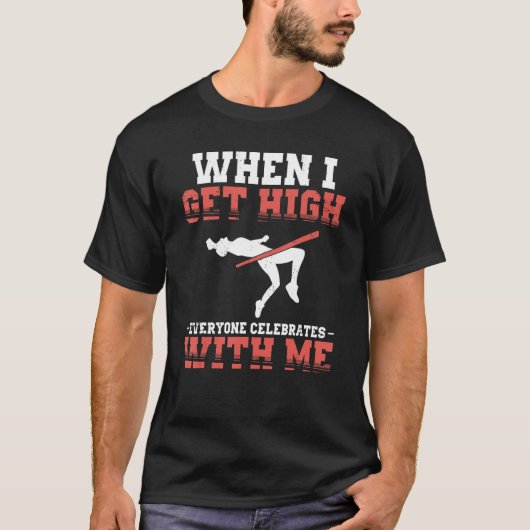 Pole Vault Athlete-ontwerp voor pole Jumper Vaulti T-shirt (Voorkant)